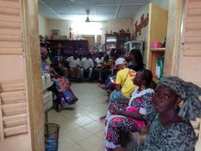 Members meeting about business cards