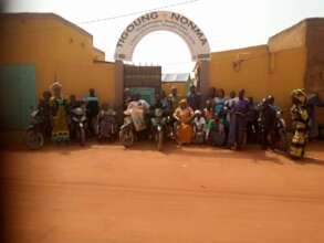 Photos of members outside headquarters