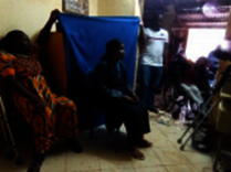 Business card photos being done