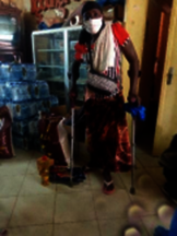 Member receiving food package and protection kit
