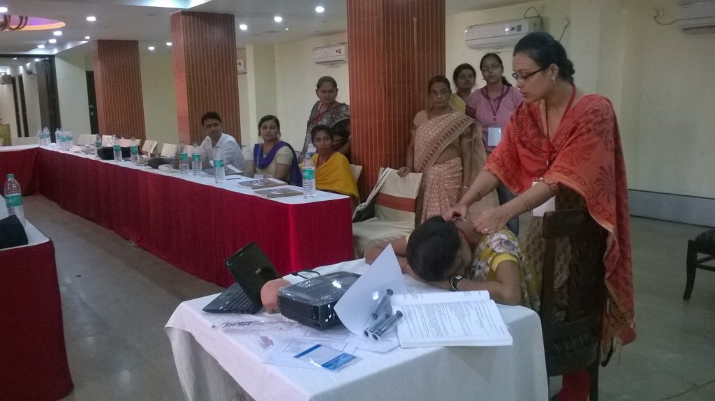 Practical help session during IYCF training ,Patna