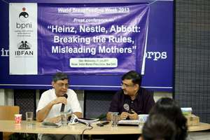 Press conference against Heinz, Nestle and Abbott