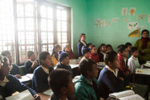 Visiting an English class at Hamro Ghar.