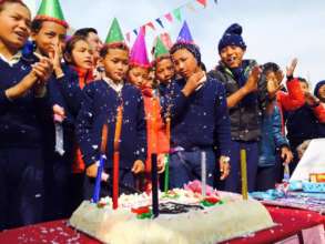 Making wishes at Hamro Ghar's birthday celebration