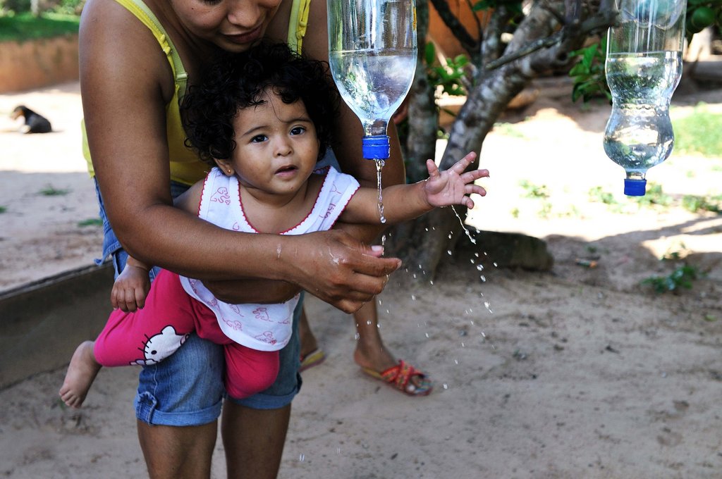 Washing hands AND saving water at the same time