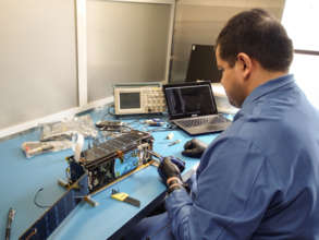 Alex Diaz of Ecliptic Engineering, testing unit.