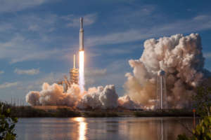 SpaceX Falcon Heavy lifts off!