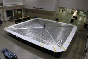 Solar sails fully deployed.