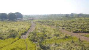 Aerial view of permaculture project Santa Clara