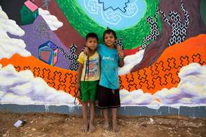 Mural of Shipibo cosmovision
