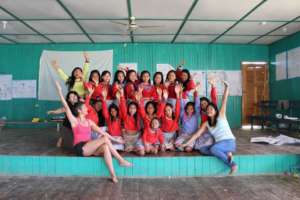 Group of girls and facilitators at Paoyan