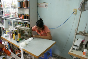 Young mother receive vocational training at Mai Tam center