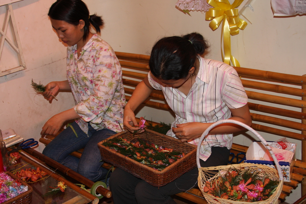 Mothers at Mai Tam work at flowershop to generate income