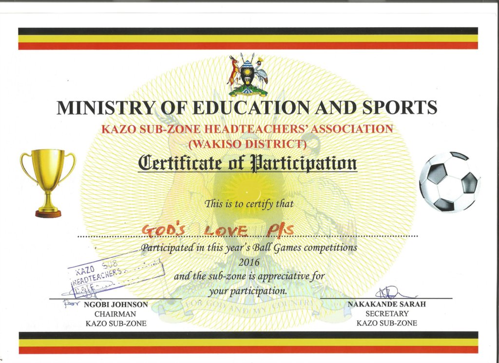 Certificate of Participation