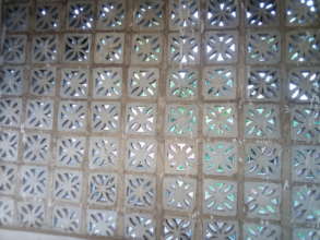 Breeze bricks around the stair wall