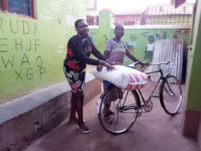 Bicycle given to carry water and food