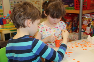 Art activity helps child to be relaxed and focused