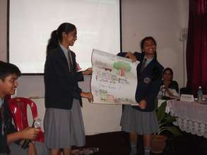 Students making a presentation