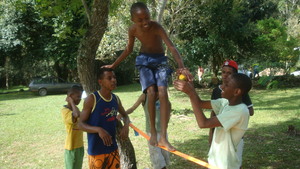Slackline for youngsters.