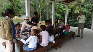 Using new Visitors Center facilities.
