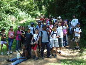 The group inside the forest