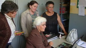 Katya, SALVEASERRA president and teachers.