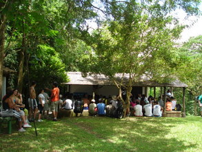Visitors attending lecture