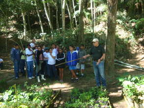 Students visiting the tree nursery