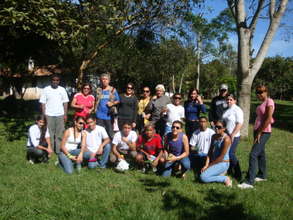The first group preparing to leave