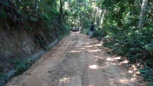The gravel was also spread on our internal road.