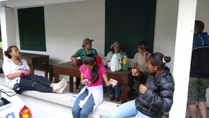 At the base, rest and time for a snack.
