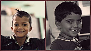 Sagar and Kirti at the Primary School