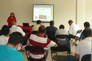 Olivia Perez Jimenez presenting to local educators