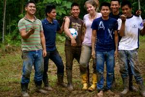 Students and Volunteer Christy