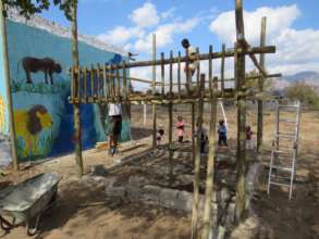 Back when the jungle gym was being installed!
