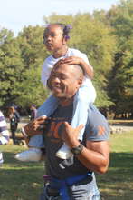 Military dad and child