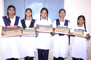 Underprivileged girl children with education mater