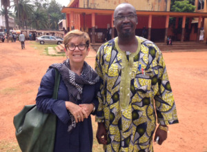 Rea and lawyer Bruno Gbiegba at a Bangui court
