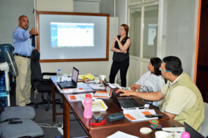 Ajay, head of ILF-Nepal, with Betsy and Rick