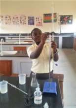 Maritina in the Biology Lab at NVSS