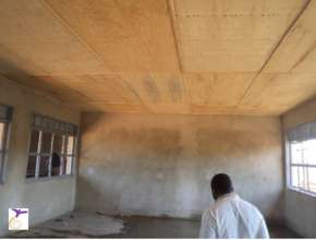 Inside of a classroom under construction