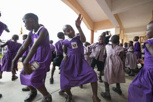 Students dancing at celebration