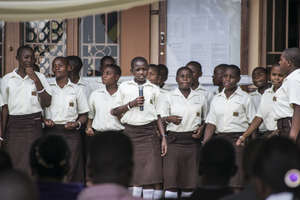NVSS students at the official opening in July 2015