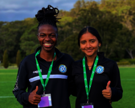 Fahaby (left) with SWB Nicaragua's Coach Michell
