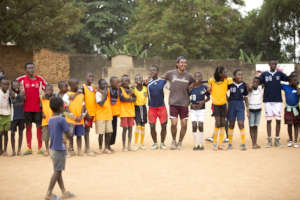 Cheering on teams in the final match