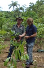 Joe and Julian view the latest planting at Lot 46