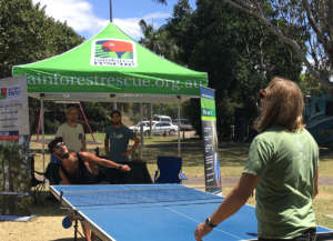 Table tennis at the rainforest awareness event