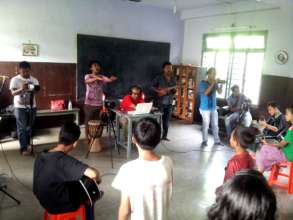 Recording of song with children