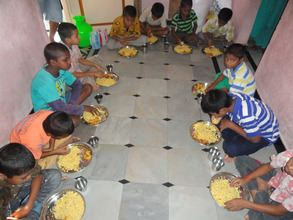 abandoned orphans having food at joyhome orphanage