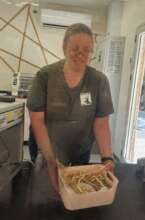 Introducing a new hatchling to visitors